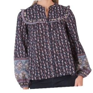 Joie balloon sleeve ruffle top sz XL